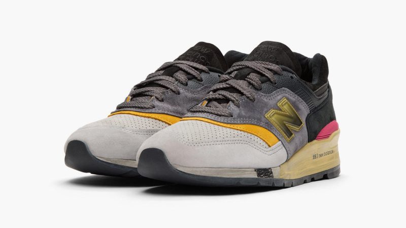 The CNCPTS x New Balance 997 Montage sneaker features layered colors, premium materials, the classic 997 silhouette, and a collaborative design.