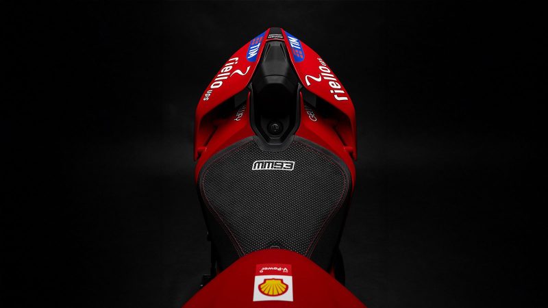 The Ducati Panigale V4 Márquez 2025 World Champion Replica motorcycle with MotoGP-inspired livery, race-spec components, and limited-edition superbike design.