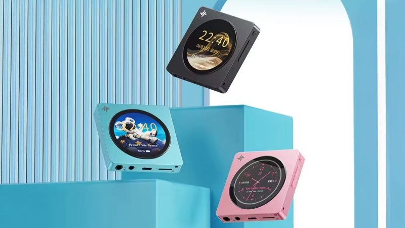 The FiiO Snowsky Disc digital audio player features a circular touchscreen, balanced 4.4mm output, and a minimalist CD-player-inspired design.