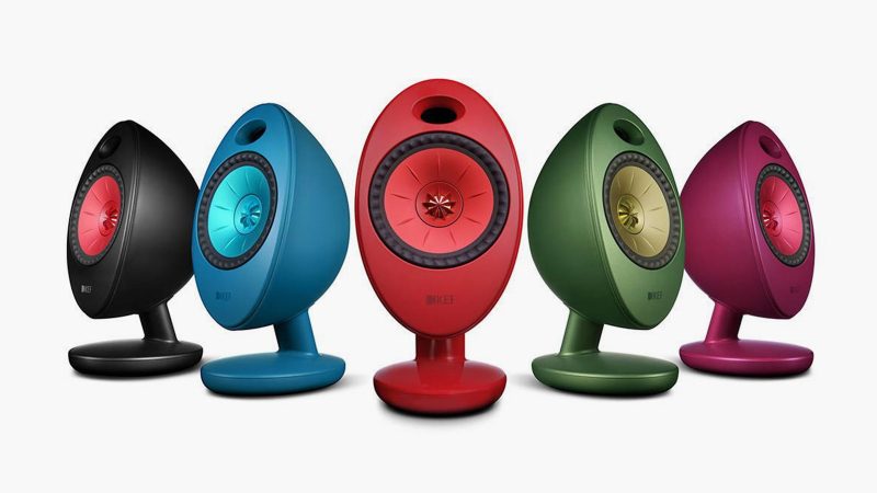 The KEF EGG DUO compact wireless desktop speakers with Uni-Q driver technology, sculptural egg-shaped design, premium hi-fi sound performance, and modern connectivity.