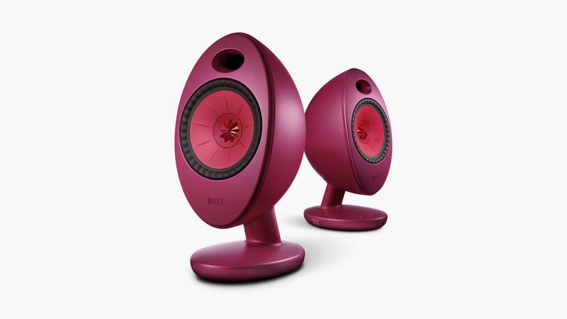 The KEF EGG DUO compact wireless desktop speakers with Uni-Q driver technology, sculptural egg-shaped design, premium hi-fi sound performance, and modern connectivity.