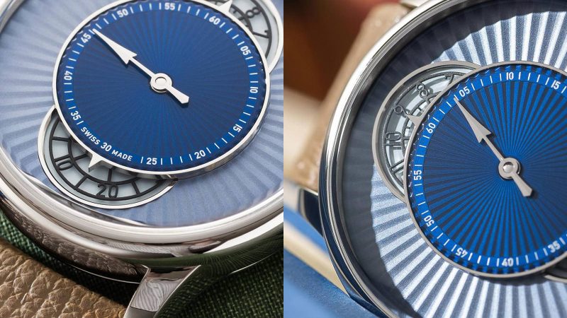 The Louis Erard x Worn & Wound Le Régulateur watch features a layered blue regulator dial, a polished steel case, Swiss automatic movement, and is a limited edition.