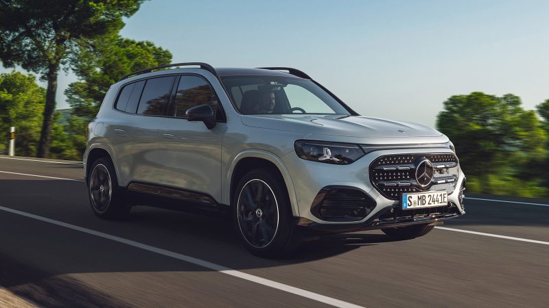 The 2026 Mercedes-Benz GLB features a bold design and a panoramic roof.