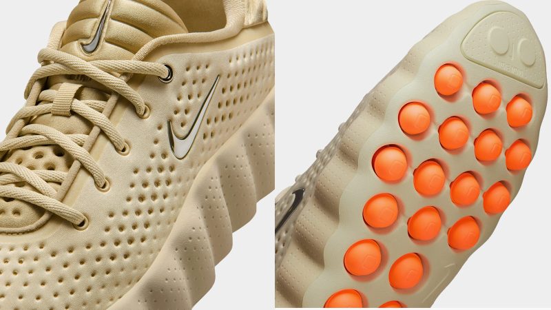 The Nike Mind 002 futuristic running shoe features an ergonomic, sculpted sole, a minimalist upper, and a performance design inspired by mindfulness and biomechanics.