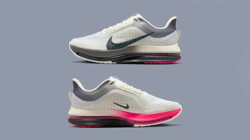 The Nike Pegasus Premium Year of the Horse sneaker features a jade and anthracite gradient mesh upper, wing-shaped heel tags, and a pink-accented ZoomX midsole.