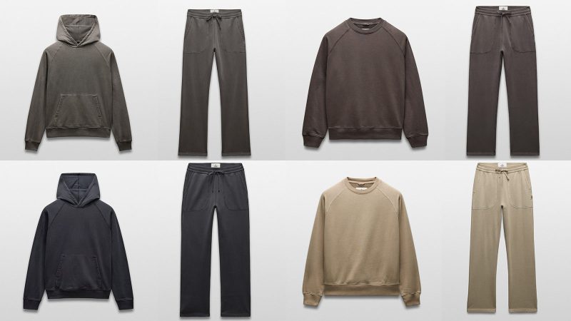 The Reigning Champ Midweight Terry Fadeaway Collection features a sun-faded hoodie, crewneck, and sweatpants crafted from premium terry with garment-dyed detailing.