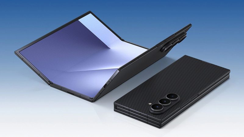 Samsung’s Galaxy Z TriFold smartphone with triple-panel folding design, 10-inch Dynamic AMOLED display, dual hinges, 6.5-inch cover screen, Snapdragon 8 Elite chipset, and 200MP camera.