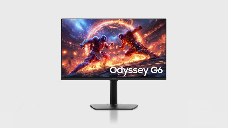 The Samsung Odyssey gaming monitor lineup features the curved G9 Neo and G8 OLED displays with vibrant RGB lighting and high-refresh-rate gameplay.