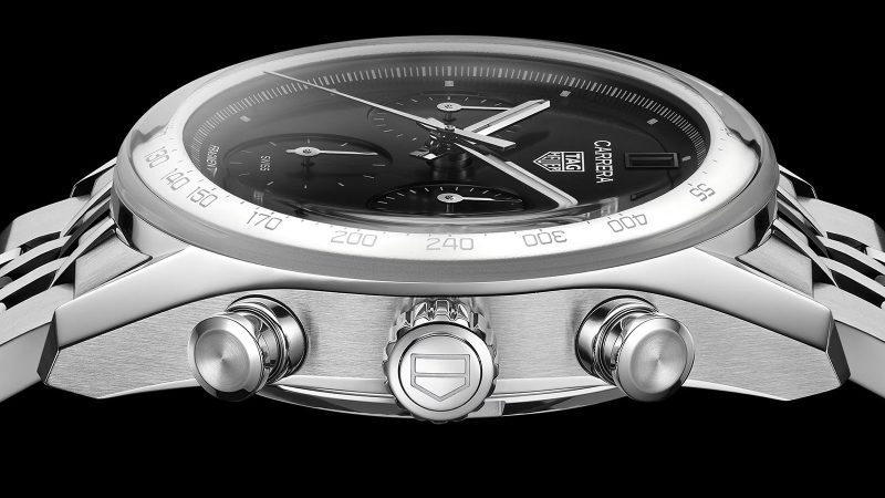 TAG Heuer Carrera Chronograph x Fragment Limited Edition watch featuring a monochrome dial, Hiroshi Fujiwara design, automatic chronograph movement, and limited production.