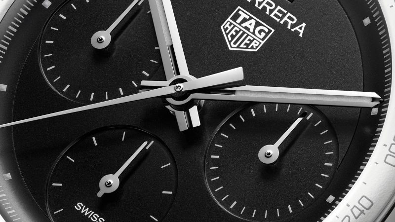 TAG Heuer Carrera Chronograph x Fragment Limited Edition watch featuring a monochrome dial, Hiroshi Fujiwara design, automatic chronograph movement, and limited production.