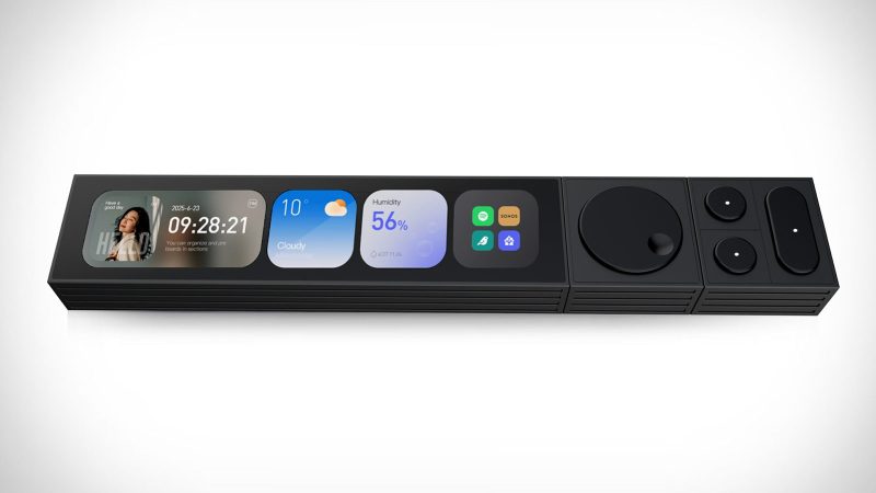 The UltraBar X modular desktop smart hub features expandable modules, cable management, multi-device charging, and a premium, minimalist workspace design.