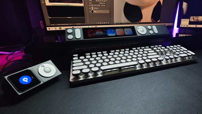 The UltraBar X modular desktop smart hub features expandable modules, cable management, multi-device charging, and a premium, minimalist workspace design.