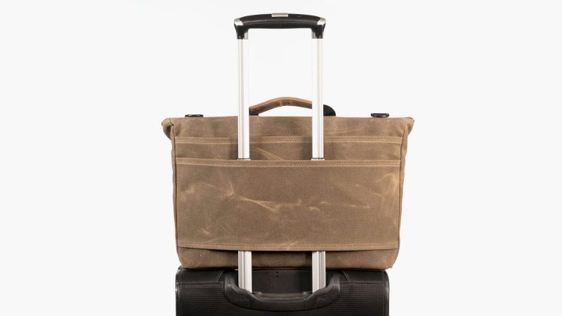 WaterField’s Staad Attaché laptop messenger brief with full-grain leather flap, ballistic nylon body, padded laptop compartment, and handcrafted San Francisco design.