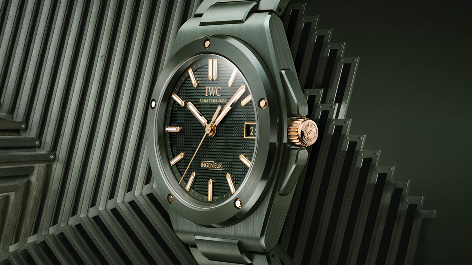 IWC’s Ingenieur Automatic 42 Arrives in Dark Olive Ceramic with Gold Accents
