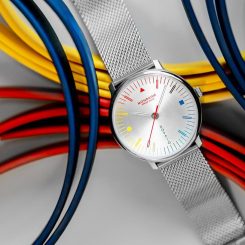 Mondaine’s Doppio Bauhaus watch channels colour theory and Swiss minimalism