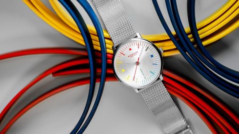 Mondaine’s Doppio Bauhaus watch channels colour theory and Swiss minimalism