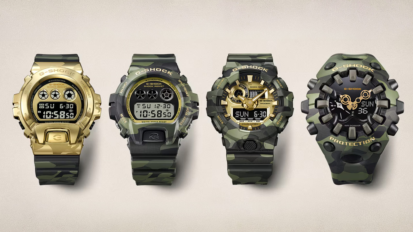 G-SHOCK Adds Gold Accents To Its Bold Camo Series